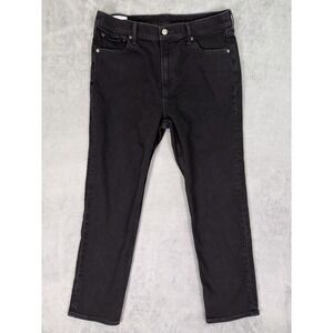 Gap Jeans Womens 14 Black Dark Wash Denim 90s Straight High Rise Stretch